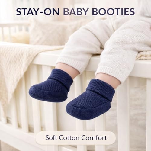 CEOBABY Baby Booties 0–3 Months, Newborn Shoes, Soft Cotton Infant Bootie Socks - Image 7