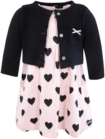 Hudson Baby Infant and Toddler Girls Cotton Dress and Cardigan Set by HudsonBaby