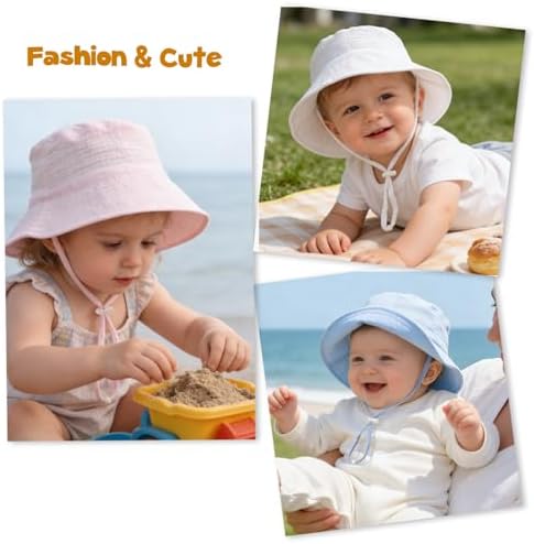 Baby Sun Hat Infant Toddler Summer Cotton Yarn Beach Bucket Hat - Image 7