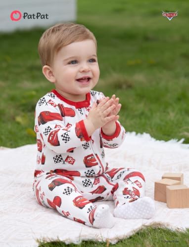 Disney Baby Boys Zip One-Piece Non-Slip Footie Romper - Image 2