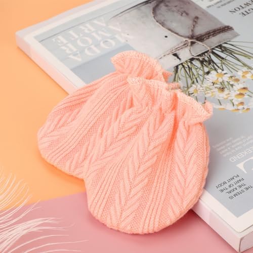 AQOKKA Newborn Receiving Blanket Wheat Ear Bow Hat Mitten Set | 4 Set Receiving - Image 3