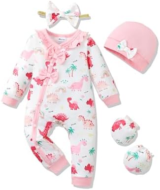 Mikrdoo Newborn Baby Girl Clothes Long Sleeve Romper by Mikrdoo