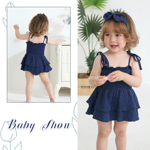 YOUNGER TREE Baby Girl Clothes Infant Summer Romper Dress Sleeveless Bodysuit - Image 3