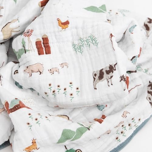 Little Unicorn Muslin Quilt Blanket | 100% Cotton Soft Multi-Layered Muslin - Image 3