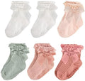 Baby Girl Socks, Ruffle Grip Bows, Toddler Newborn Infant, 6 Pairs by Unknown