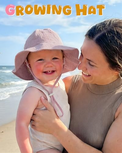 HONGTEYA Baby Sun Hat Muslin Wide Brim Toddler Girl Beach Bucket Hat - Image 6