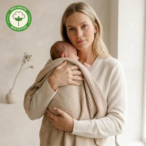 Receiving Blankets, 100% Organic Cotton Knit, Baby Swaddle 2-Pack | - Image 4
