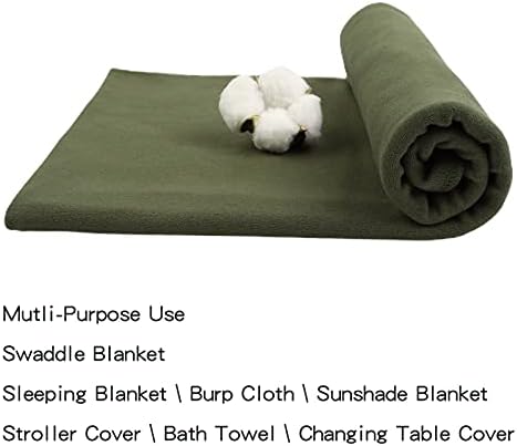 PESAAT Cotton Baby Swaddle Hat Set Newborn Infant Hats Receiving Blankets - Image 2