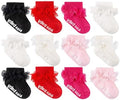 Baby Girl Ruffle Socks with Grips Lace Frilly Ankle Dress Socks by MKYSZLTSOCKS-EnjoyComfort