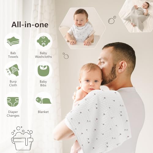 Susurration Muslin Burp Cloths 24x24 Inches Ultra Soft 100% Cotton | 7 Pack - Image 2