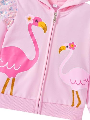 Baby Girl Zip-up Jacket Rainbow Unicorn Cotton Hoodie Sweatshirt Toddler Fall - Image 6