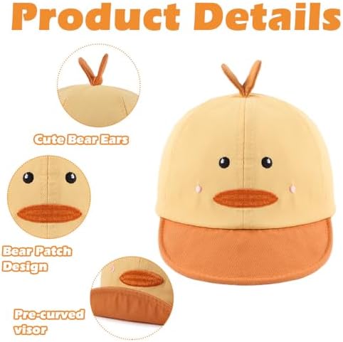 JANGANNSA Baby Duck Cap Infant Kids Sun Hat Bear Cute Cartoon Caps Spring Summer - Image 4