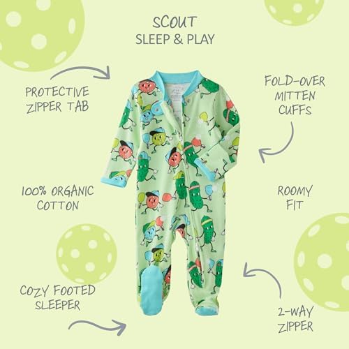 Butterblu Scout Sleep & Play 100% Organic Cotton Footed Zip Front PJs | GOTS - Image 2