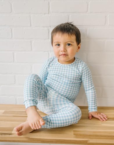 moimoln Cotton Modal Baby Toddler Pajamas Check Solid Leopard 6M-8Y - Image 2