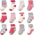 Toddler Non Slip Grips Socks Kids Anti Skid Baby Boys Girls Cotton Crew Socks by AMENLAN