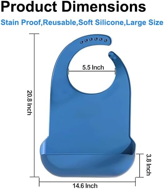 Silicone Adult Bib, Adjustable and Washable Bib - Image 4