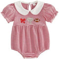 Baby Boy Girl Bubble Romper Short Sleeve Collar Summer Bodysuit by Merqwadd