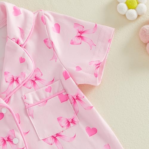 Kuriozud Baby Girl Boy Romper Pajamas Onesie Short Sleeve Button Down Pjs - Image 7