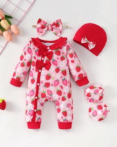 Mikrdoo Newborn Baby Girl Clothes Long Sleeve Romper - Image 3