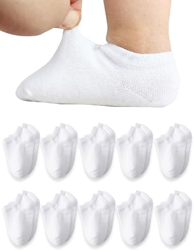 Toddler No Show Socks 10 Pairs Cotton Non Slip Baby Socks by Unknown