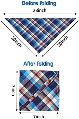 8 Pack Dog Bandanas XL, VIPITH Fall Christmas Dog Bandanas Boy | Classic Plaid - Image 2
