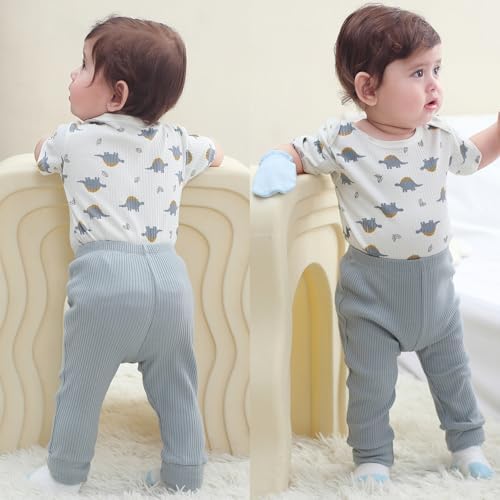 Ruliby Baby Bodysuit and Pant Set Summer Ribbed Mix Match Infant Clothes - Image 6