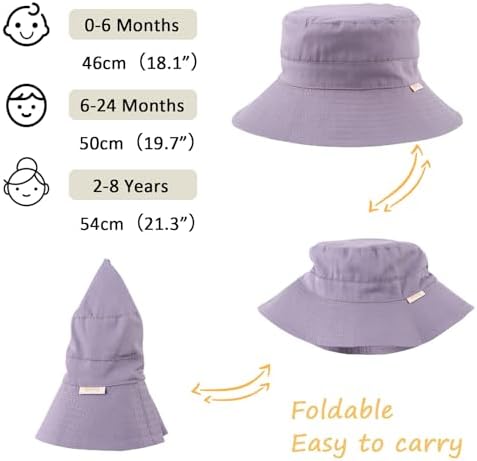 Bamery Baby Toddler Girls Bucket Hat Newborn Sun Hats - Image 6