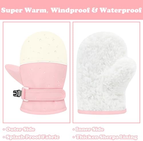 Sarfel Toddler Mittens Waterproof Toddler Gloves Baby Winter Mittens Toddler - Image 2