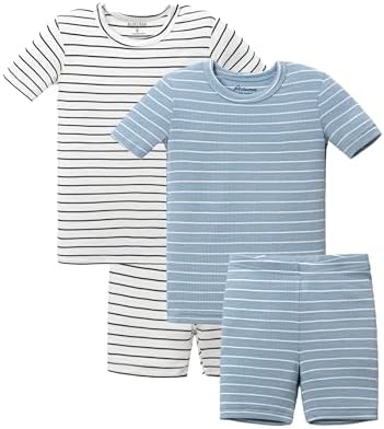 AVAUMA Stripe Pattern Baby Boys Girls Pajama Set Kids Toddler Snug fit Ribbed by AVAUMA