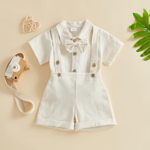 PUHHAPIEY Baby Boy Gentleman Wedding Outfit Dress Romper Suspender Pants | 0 3 - Image 3