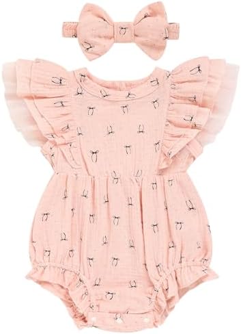 TITKKOP Ruffle Bubble Romper for Baby Girl | One-Piece Shorts Jumpsuit | Summer by TITKKOP