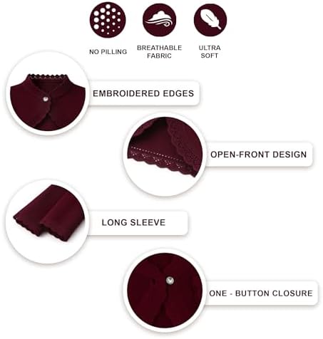 Lilax Little Girls' Knit Long Sleeve Button Closure Bolero Cardigan Shrug - Image 4