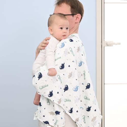 david's kids 4 Pack Baby Muslin Swaddle Blankets, 100% Cotton and Ultra Soft - Image 2