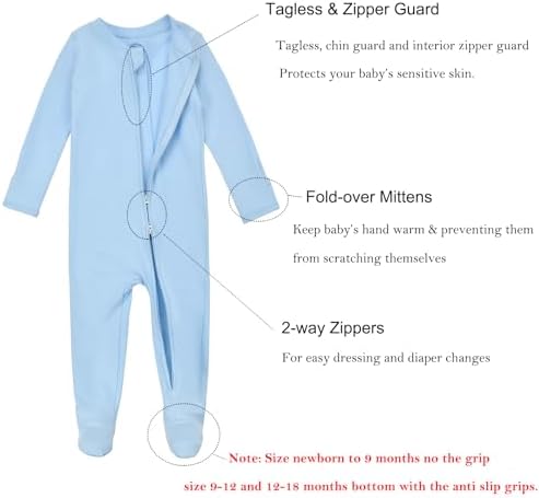 Aablexema Baby Footie Pajamas Cotton - Image 4