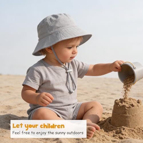 Baby Sun Hat Infant Toddler Summer Cotton Yarn Beach Bucket Hat - Image 3