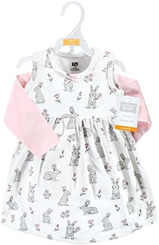 Hudson Baby Infant and Toddler Girls Cotton Dress and Cardigan Set - Image 2