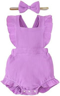 Fullfamous Baby Girl Ruffled Jumpsuit and Headband Set by Fullfamous