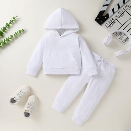 YOUNGER TREE Baby Clothes for Girls Boy Solid Color Hoodie and Sweatpants - Image 2