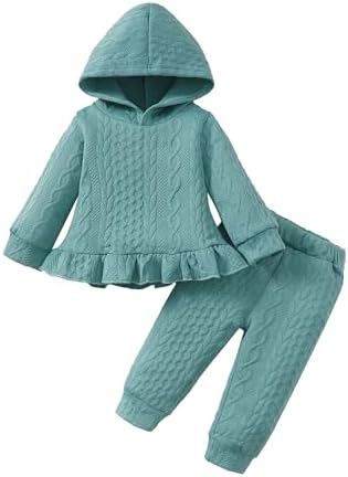 Mioglrie Baby Toddler Girl Clothes Infant Fall Winter Hoodie Solid Outfits by Mioglrie