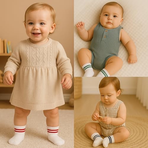 bistyle Baby Grip Ankle Socks 6 Pairs | Newborn Infant Toddlers Sock Organic - Image 2