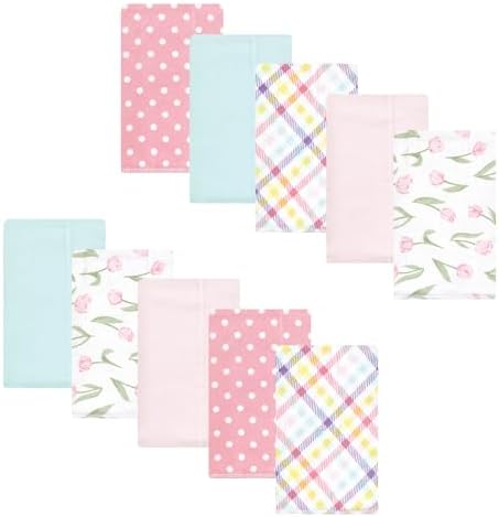 Luvable Friends Hudson Baby Flannel Burp Cloths 10pk, Blossom Tulip by Luvable+Friends