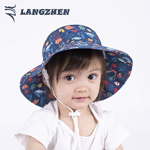 LANGZHEN Sun Protection Hat for Kids Toddler Boys Girls Wide Brim Summer - Image 2