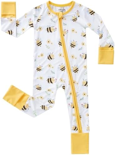 pureborn Baby Sleeper Viscose from Bamboo Zipper Footies Pjs 0-24 Months | by pureborn