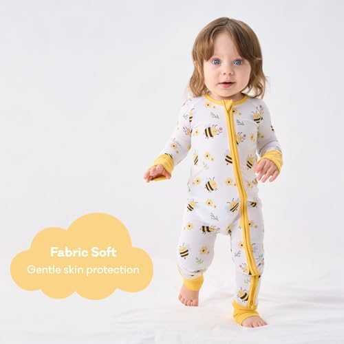 pureborn Baby Sleeper Viscose from Bamboo Zipper Footies Pjs 0-24 Months | - Image 3