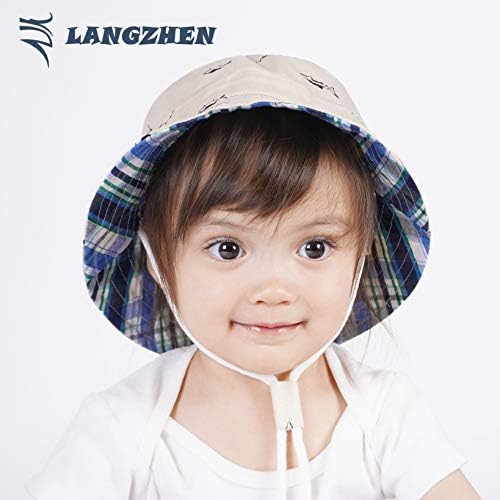 LANGZHEN Sun Protection Hat for Kids Toddler Boys Girls Wide Brim Summer - Image 2
