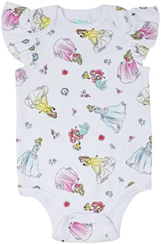 Disney Princess Ariel Cinderella Aurora Baby Girls Bodysuits and Headband - Image 3