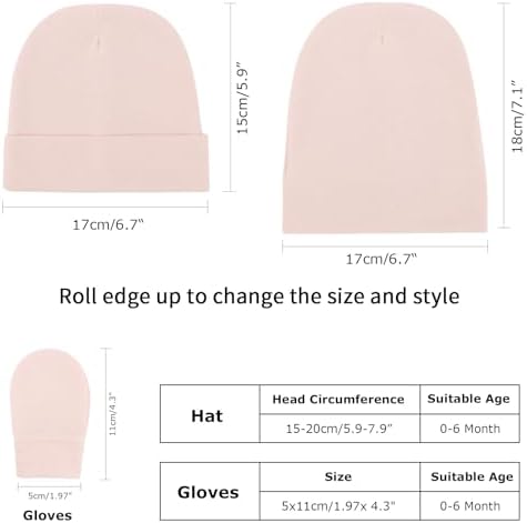 Newborn Baby Hats and Mittens Set Infant Beanie Cap Toddler Gloves Newborn - Image 2