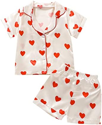 Kids Baby Girl Boy Satin Pajamas Set Button Down Sleep Shirt Top+Long Pants by SAYOO-Alljustforkids