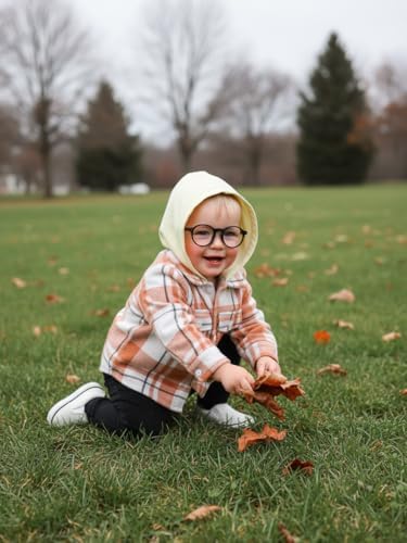 YOUNGER STAR Toddler Kids Boys Girls Flannel Hooded Plaid Shirt Button Baby Red - Image 2