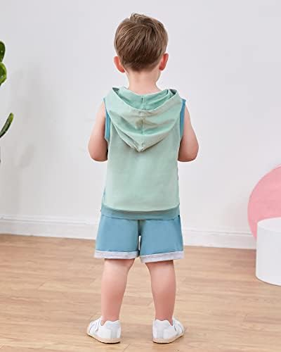 SANMIO Toddler Boy Clothes Summer Outfits Hoodie Tank Tops and Shorts Set - Image 5